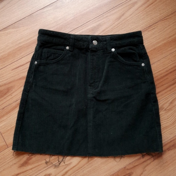 TopShop Corduroy Skirt - Emerald Green Size 2 - Picture 1 of 6